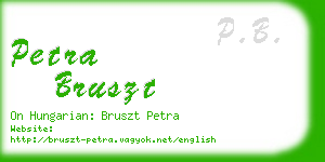 petra bruszt business card